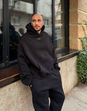 Set de bărbați fleece Relaxed Fit / Negru