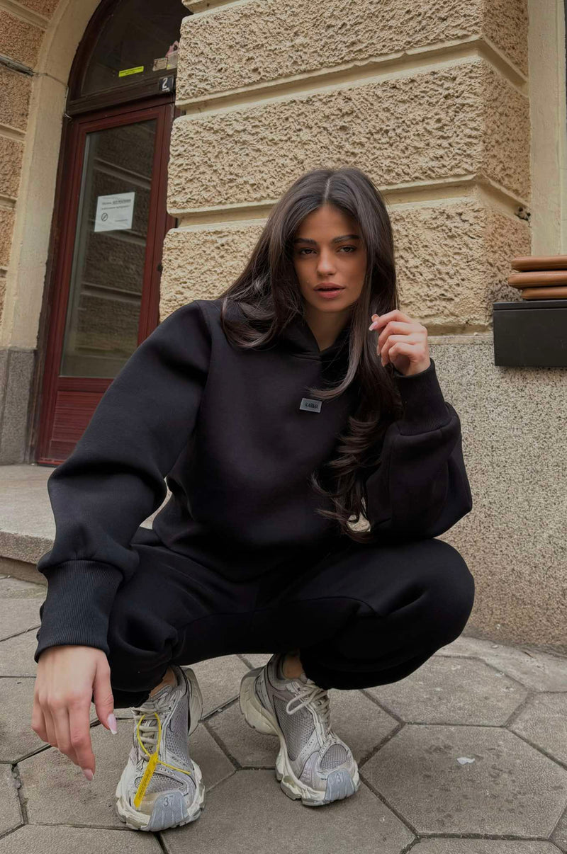 Set pentru femei matlasat Relaxed Fit Black