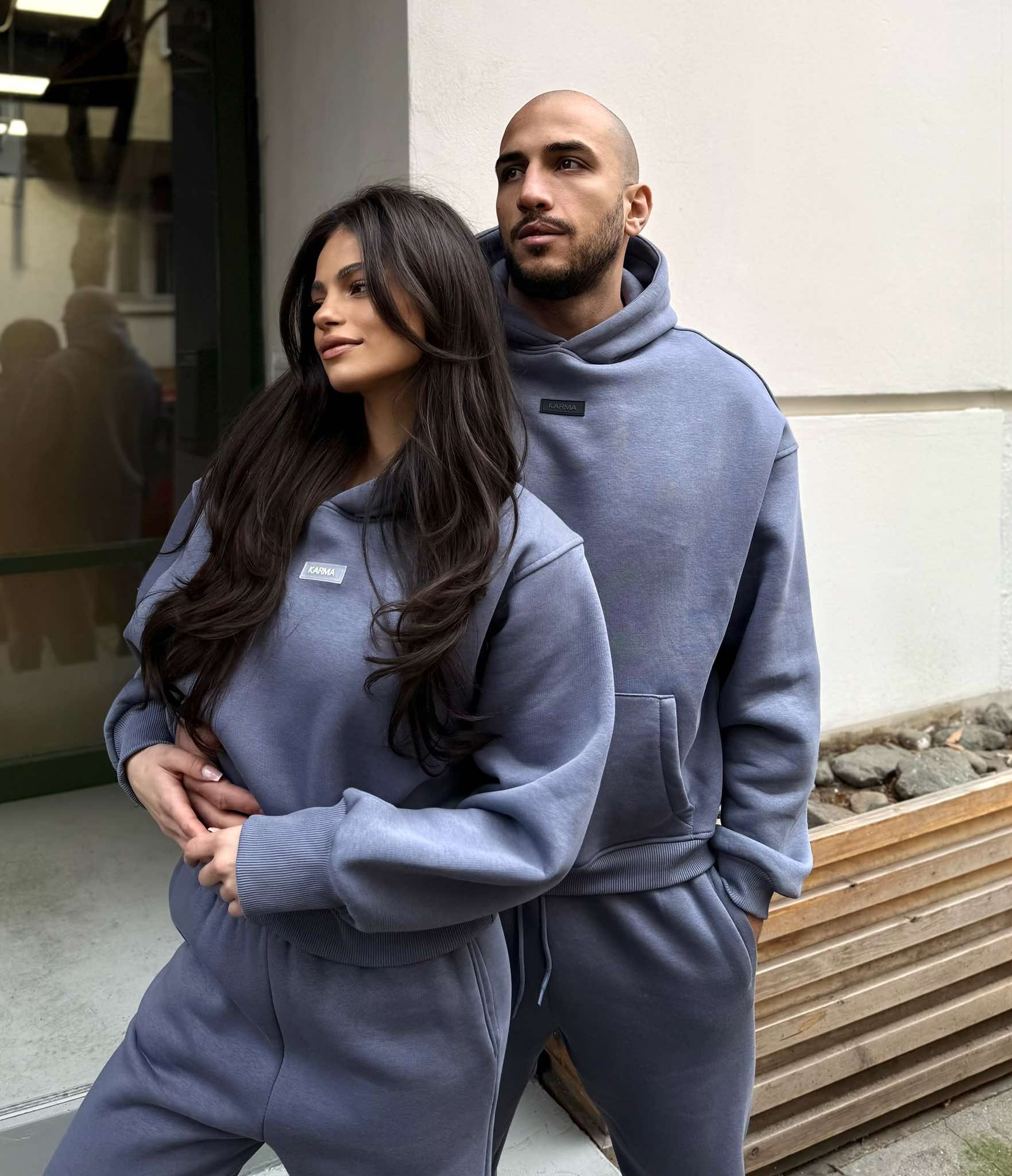 Set vătuit pentru femei, Relaxed Fit / Misty Grey