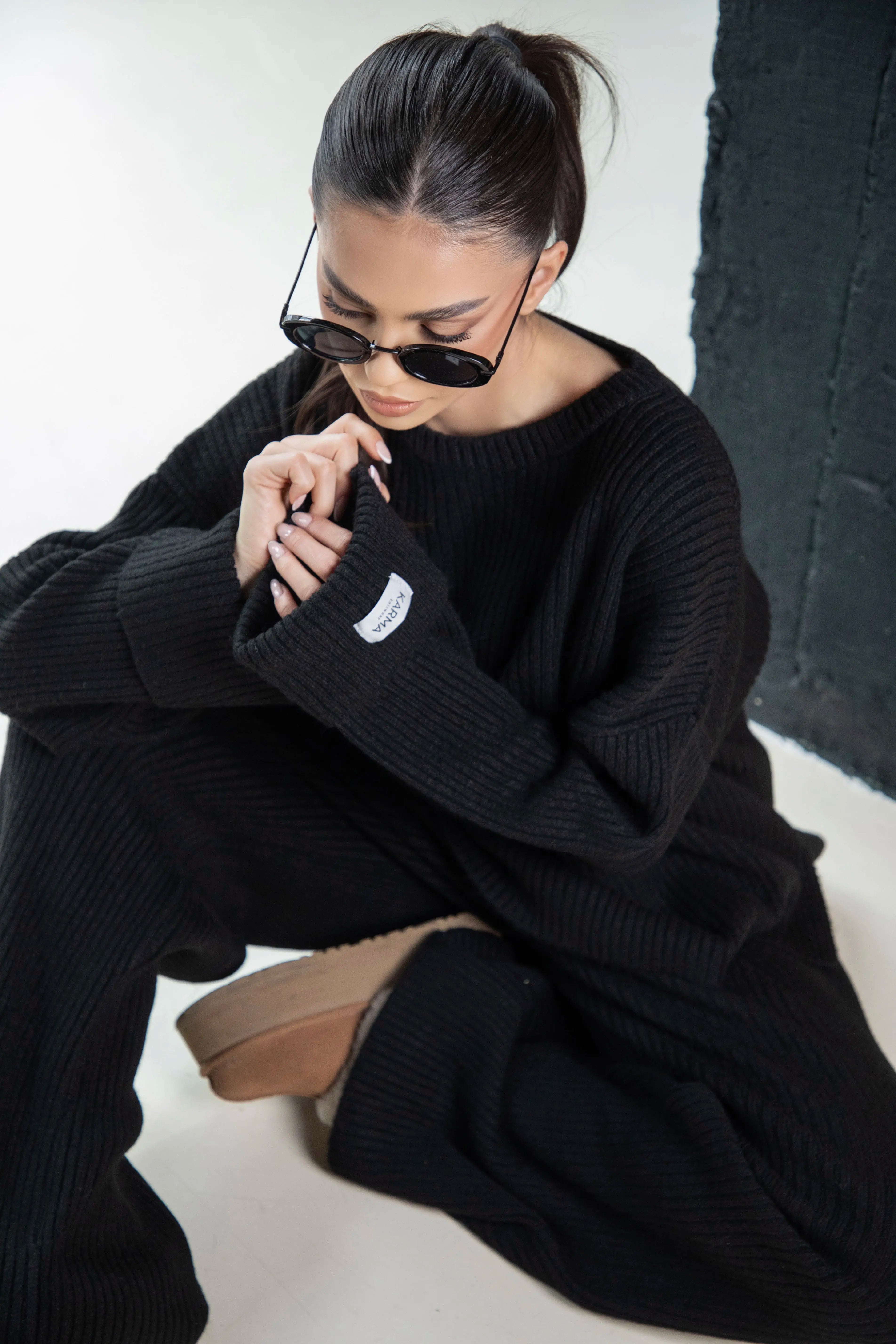 Knitted Signature set / Super Black