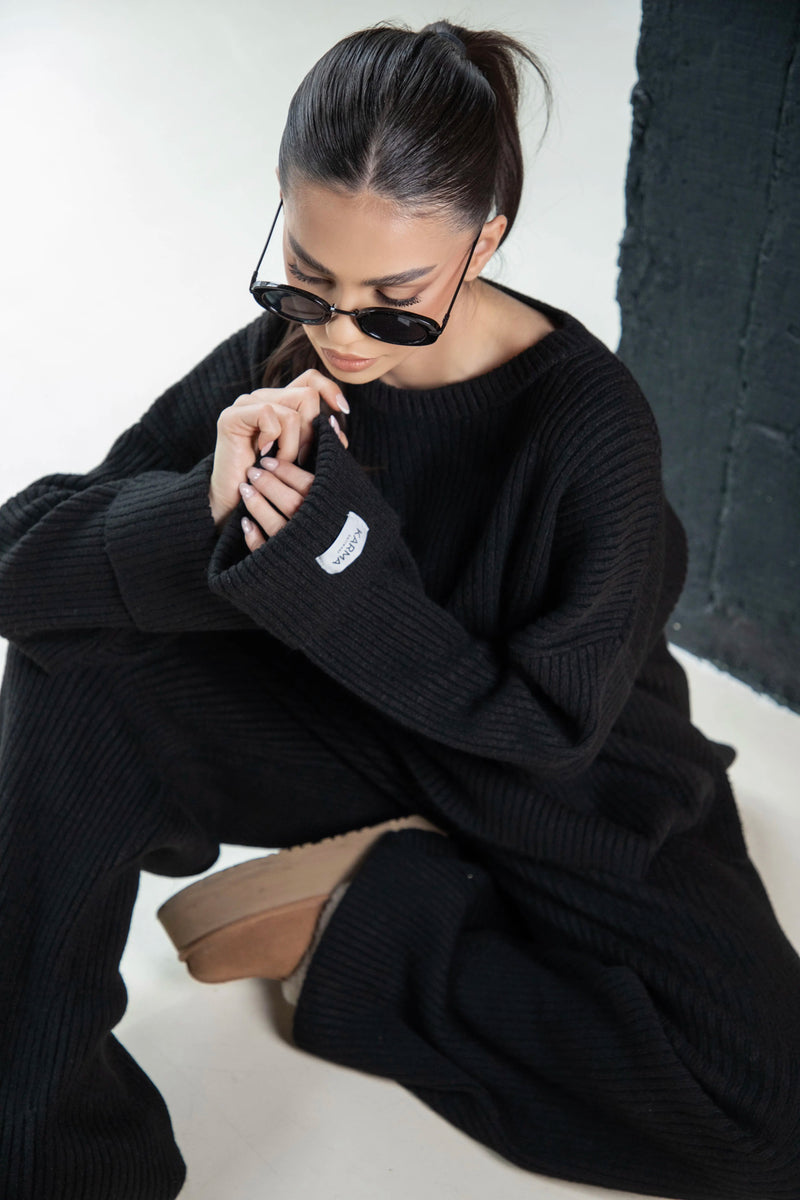 Knitted Signature set / Super Black