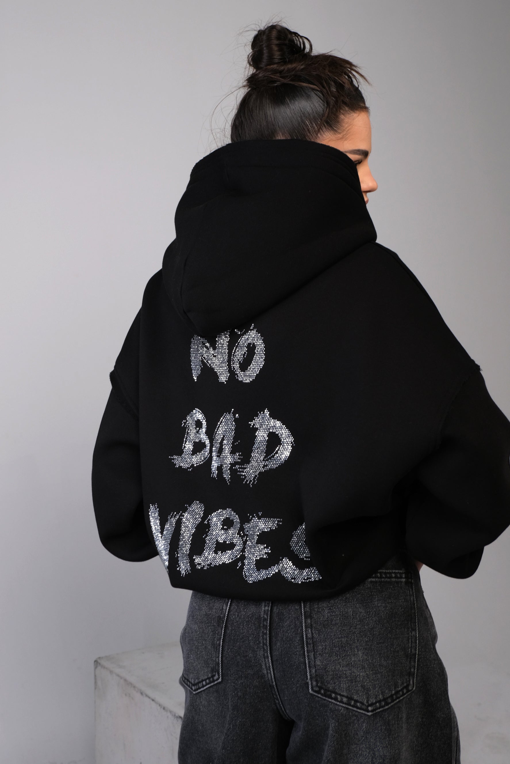 Hanorac NO BAD VIBES / Negru
