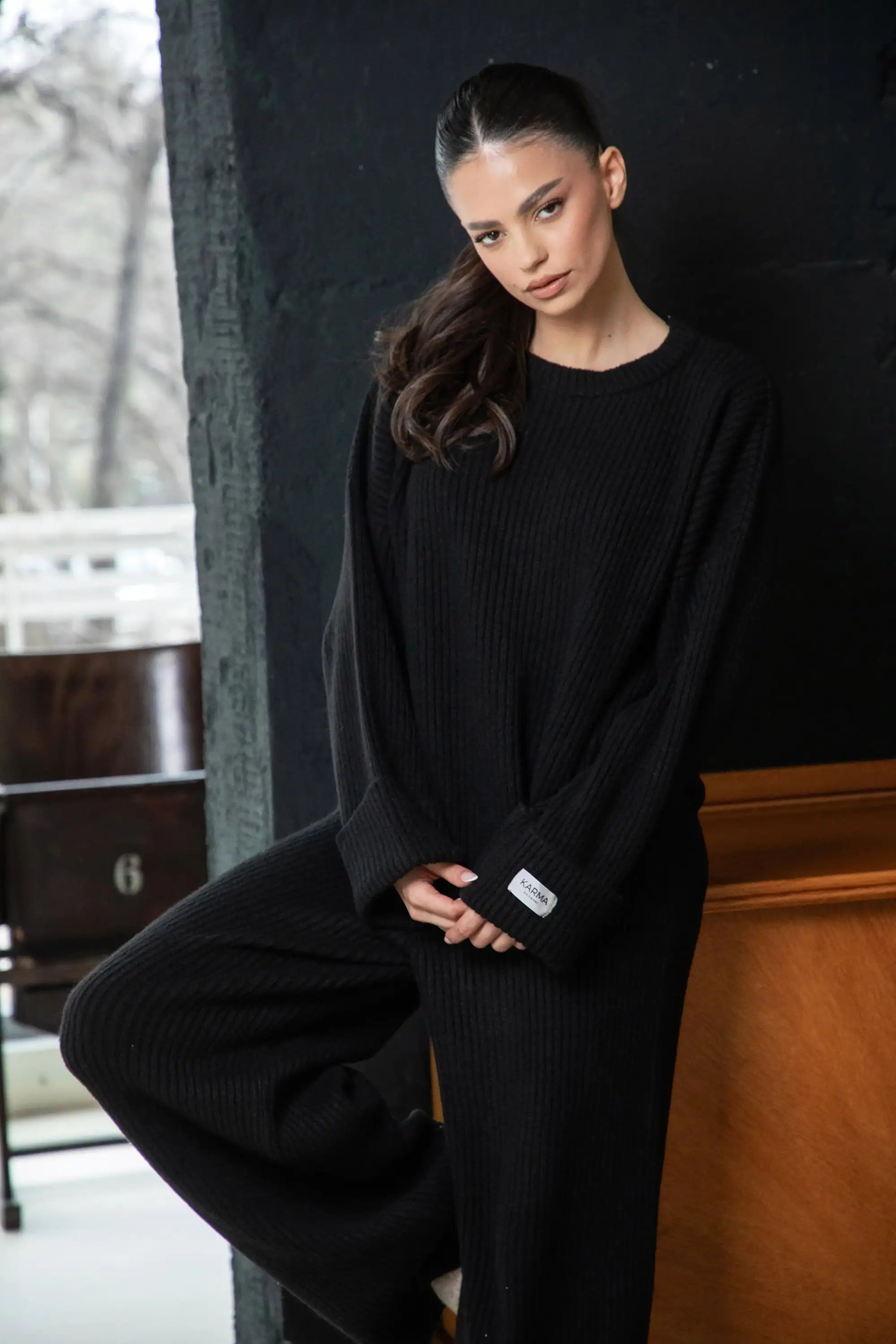Knitted Signature set / Super Black