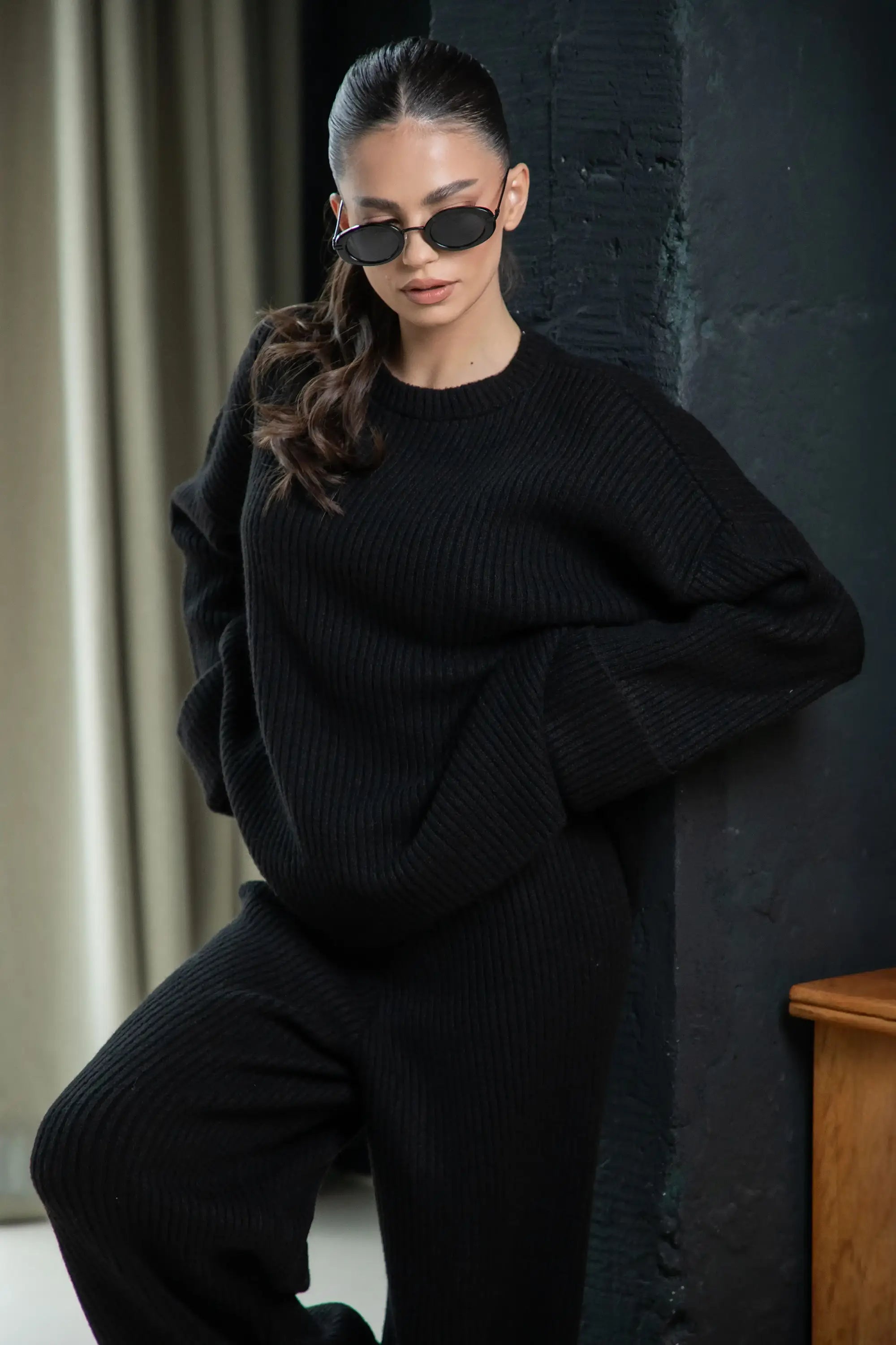 Knitted Signature set / Super Black