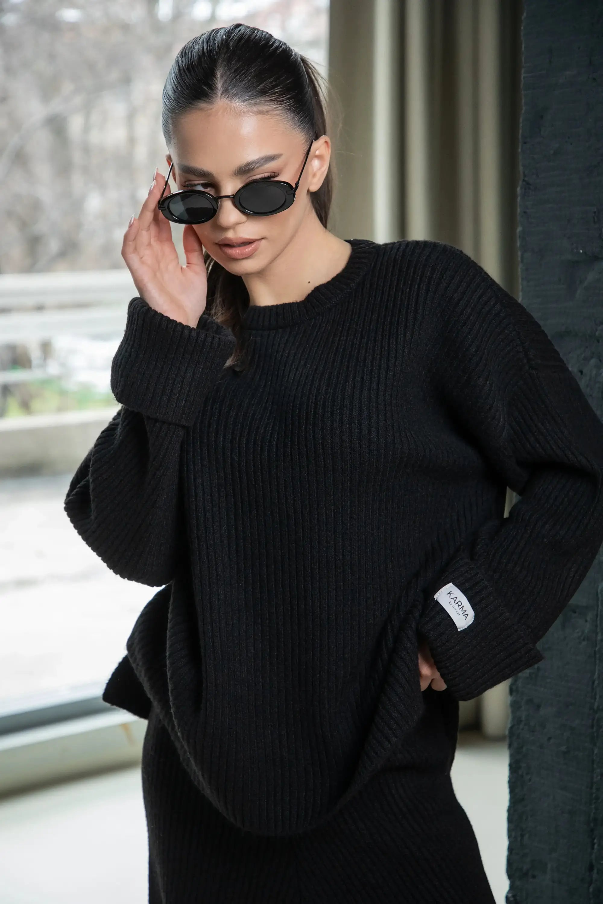 Knitted Signature set / Super Black