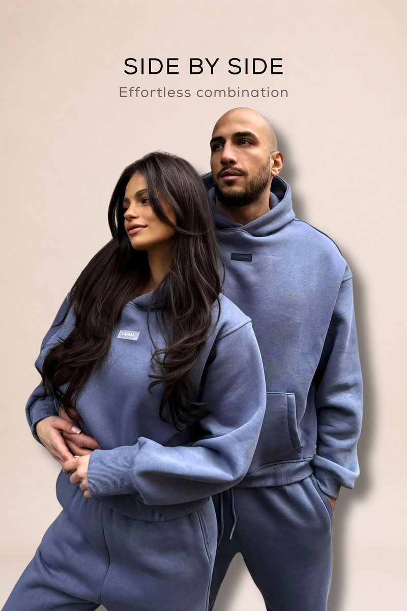 Set matlasat de damă Relaxed Fit + Set matlasat de bărbați Relaxed Fit / Misty Grey