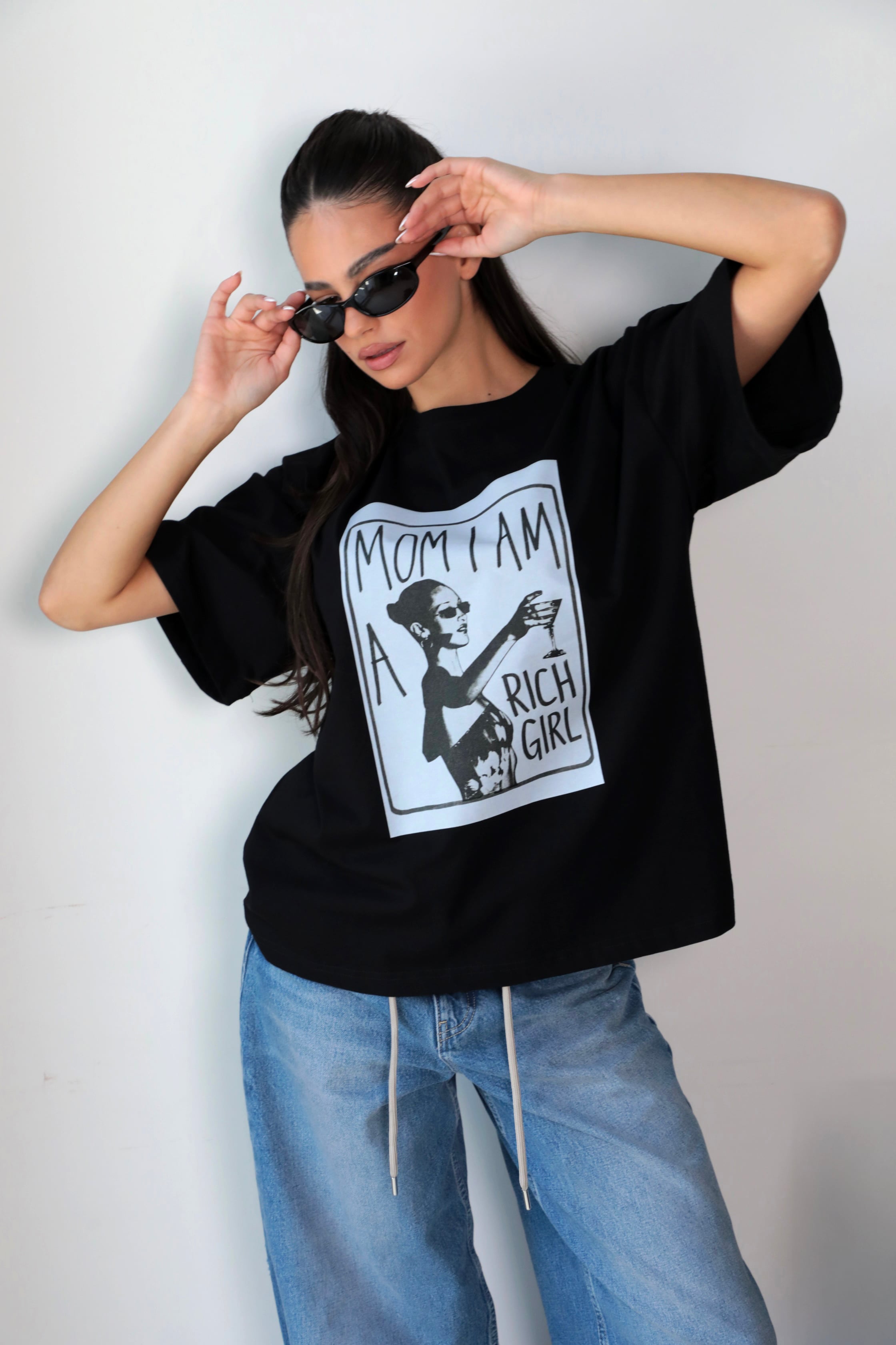 Tricou Rich Girl / Negru