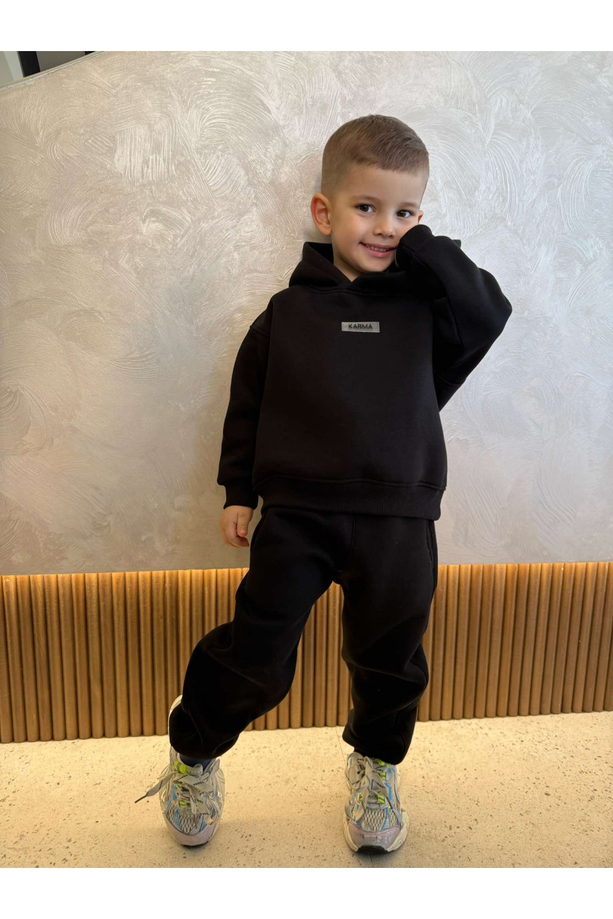 Детски ватиран сет Relaxed Fit / Black