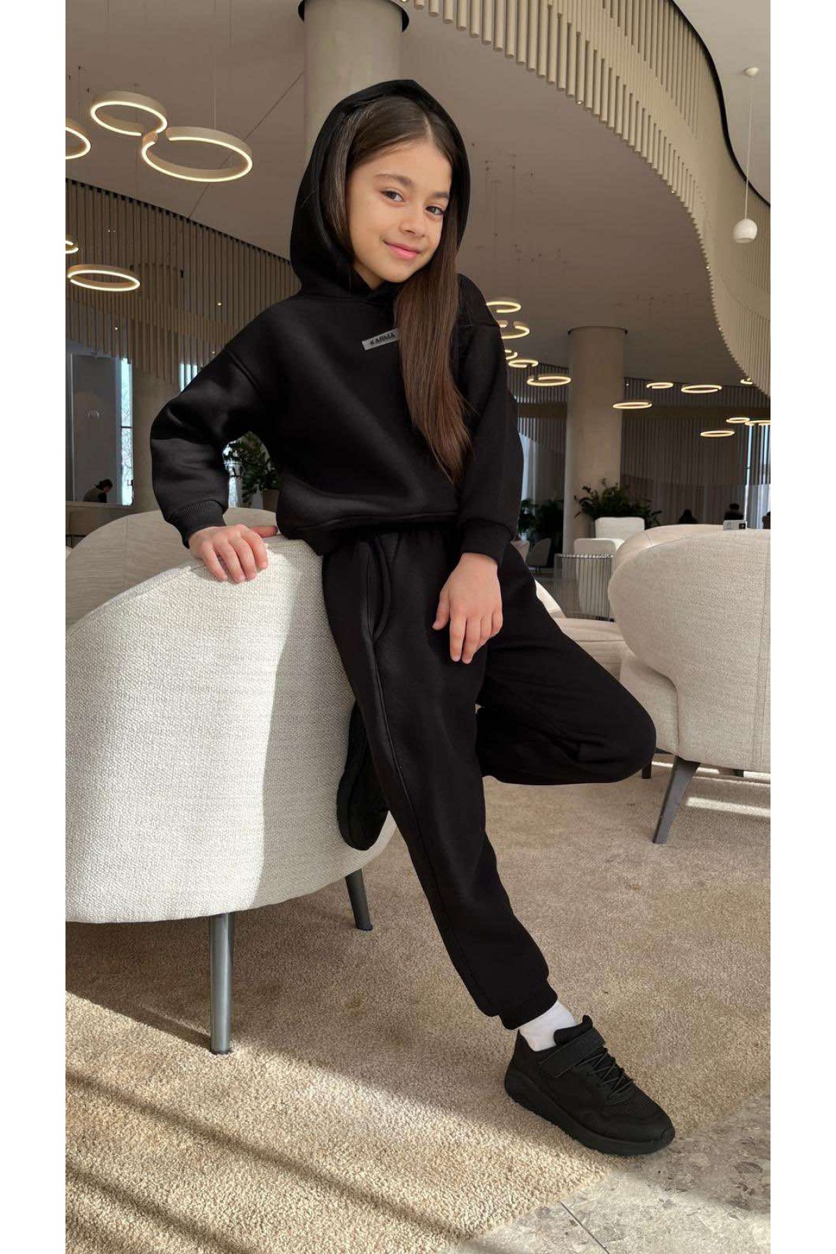 Детски ватиран сет Relaxed Fit / Black