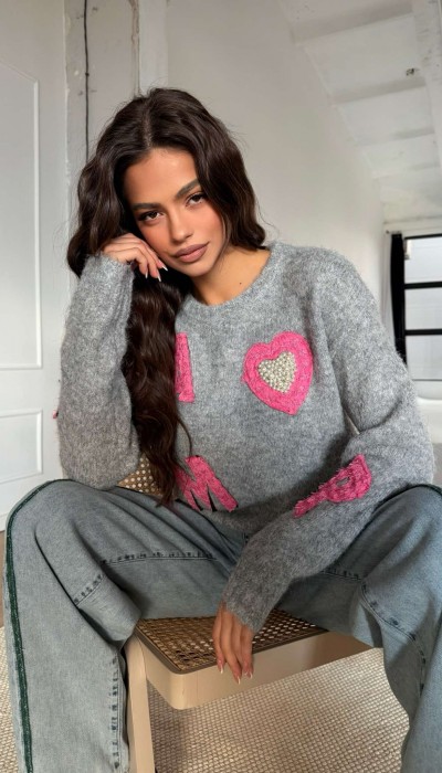 Пуловер Blessed / Light grey Пуловер Blessed / Light grey