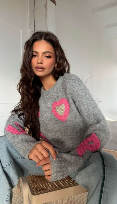 Пуловер Blessed / Light grey Пуловер Blessed / Light grey