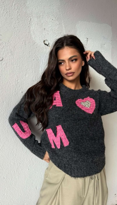 Пуловер Blessed / Dark grey Пуловер Blessed / Dark grey