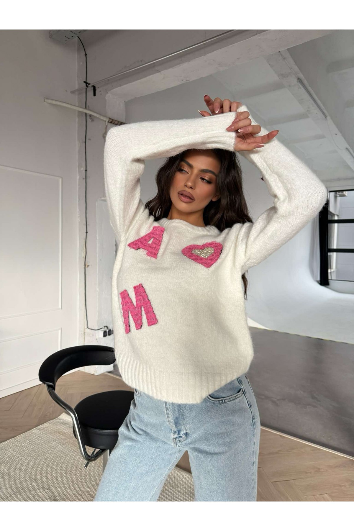 Пуловер Blessed / White