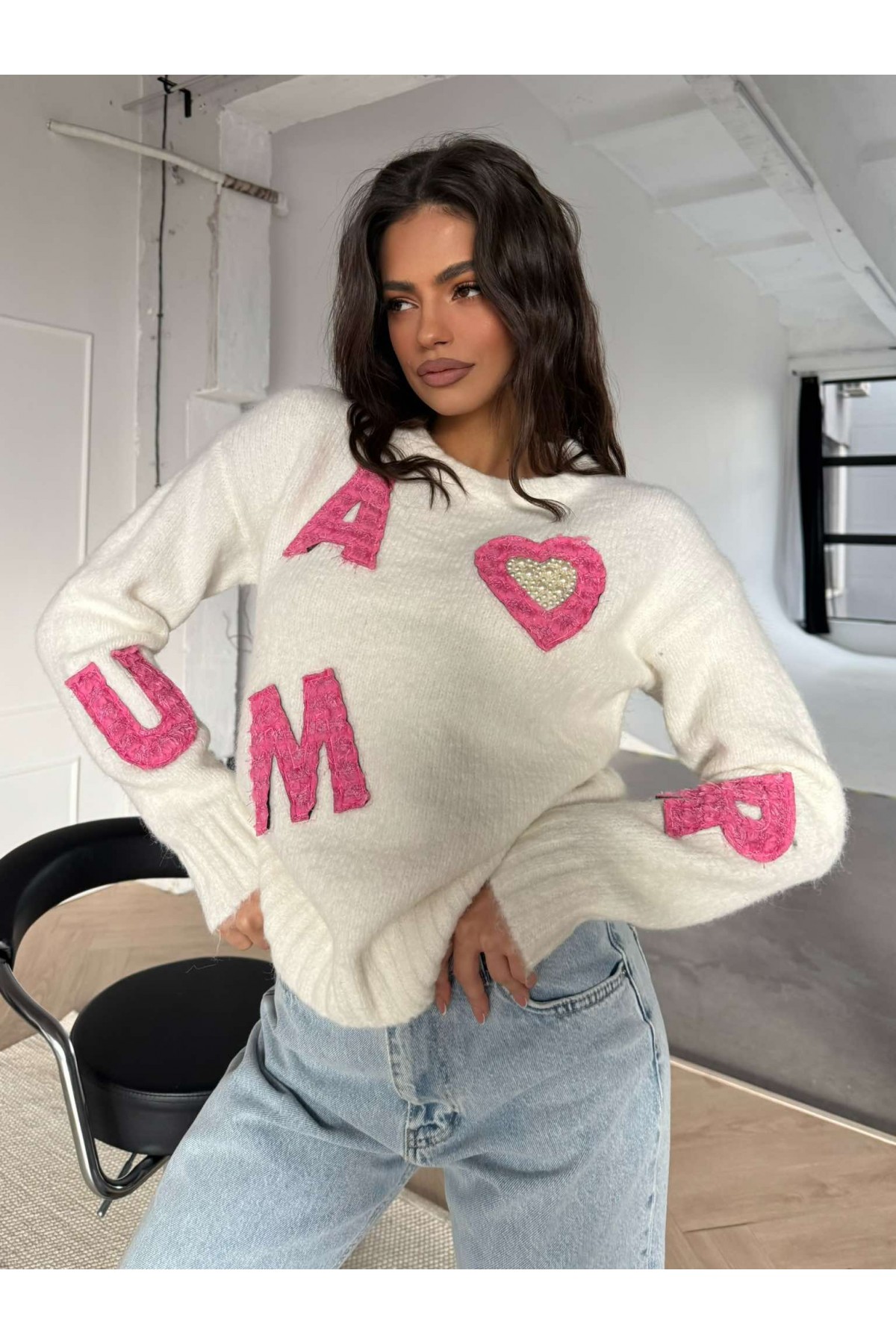 Пуловер Blessed / White