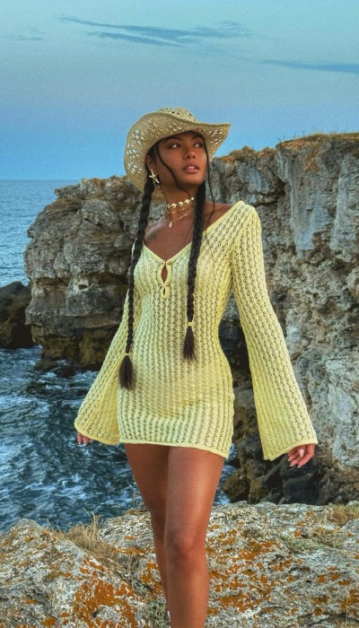 Плажна рокля Bohemi / Butter yellow Плажна рокля Bohemi / Butter yellow