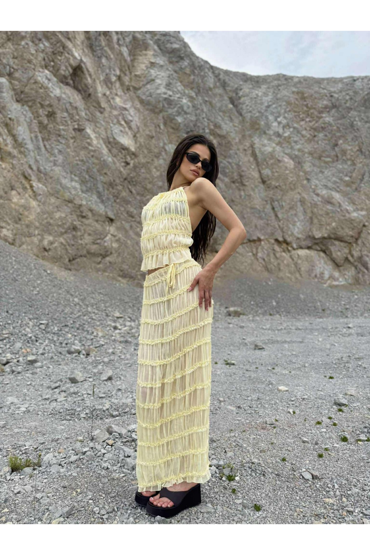 Плажен сет Just a mermaid girl / Pastel yellow Плажен сет Just a mermaid girl / Pastel yellow