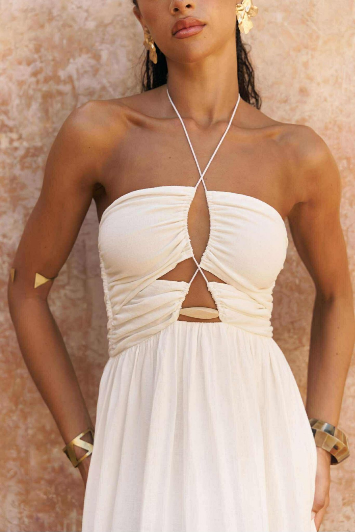 Ексклузивна рокля With Love / Ecru Ексклузивна рокля With Love / Ecru