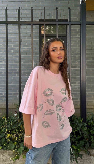 T-shirt Kiss Kiss / Fairytail pinky T-shirt Kiss Kiss / Fairytail pinky