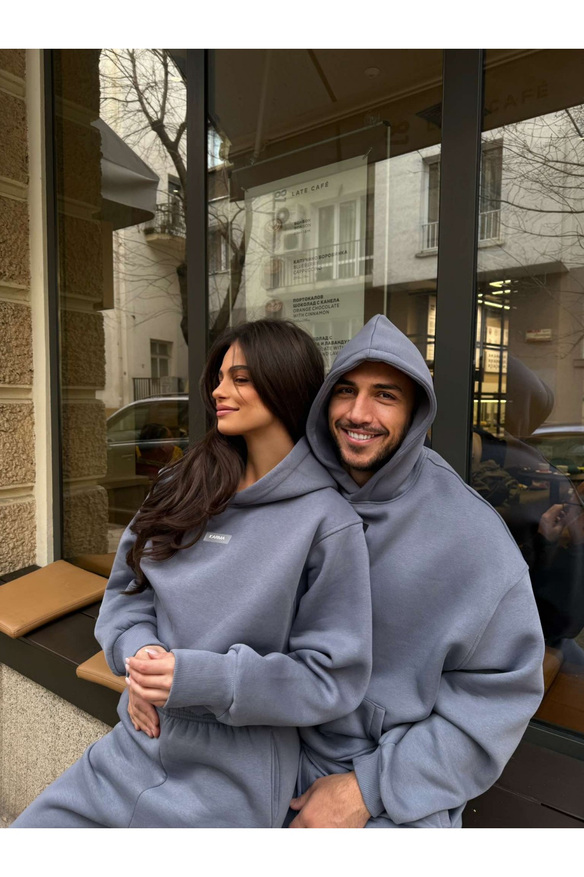 Дамски ватиран сет Relaxed Fit / Misty Grey