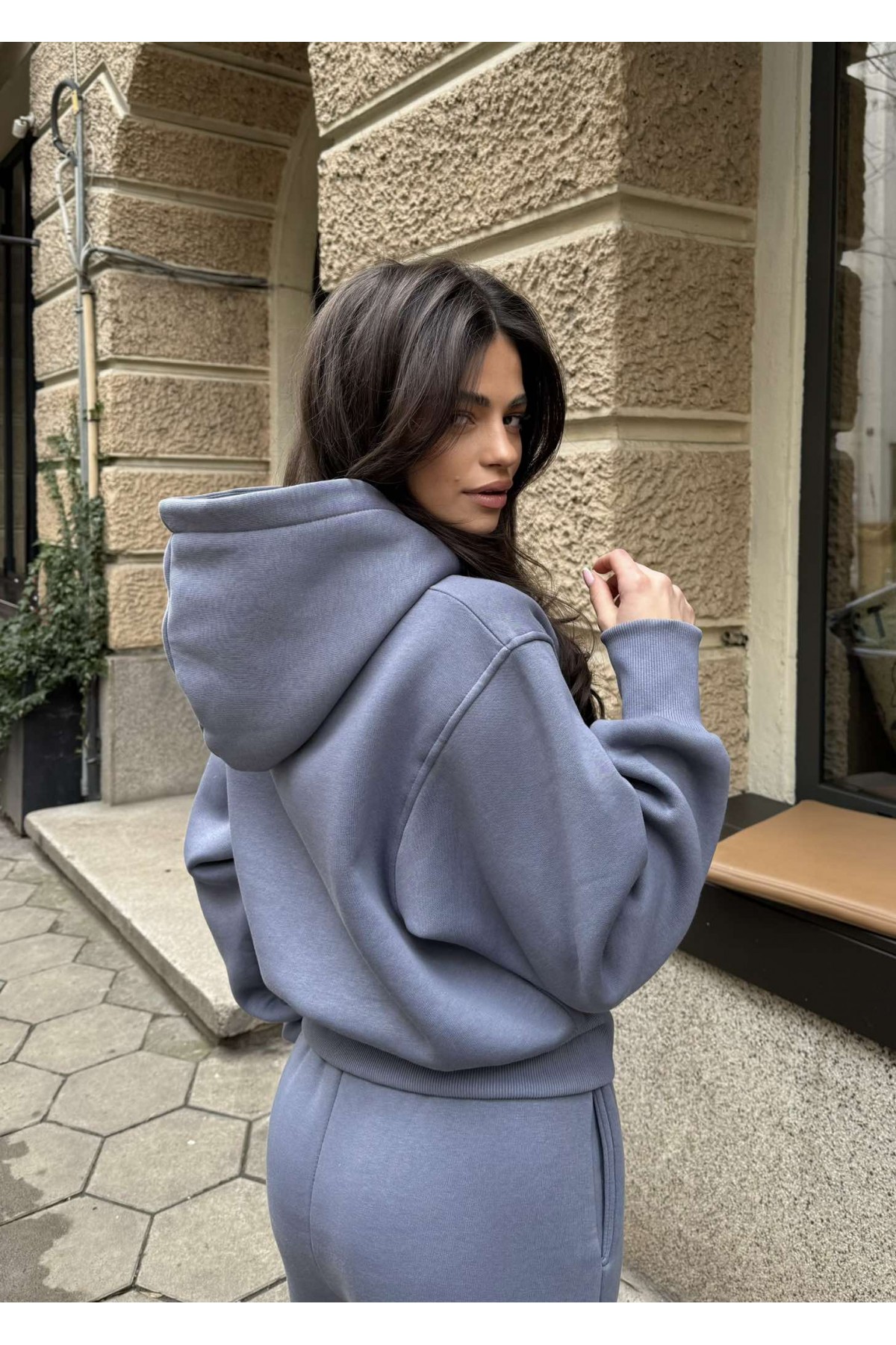 Дамски ватиран сет Relaxed Fit / Misty Grey