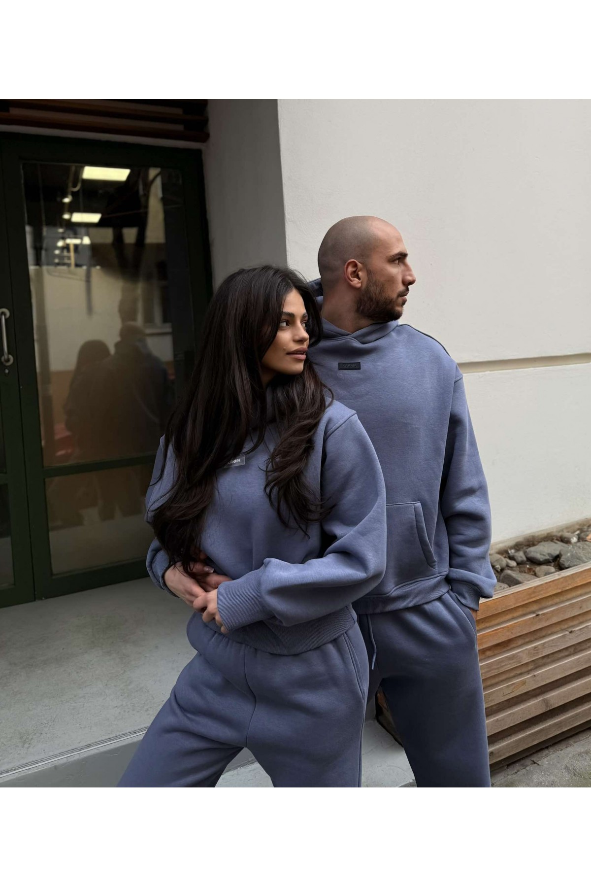 Мъжки ватиран сет Relaxed Fit / Misty Grey