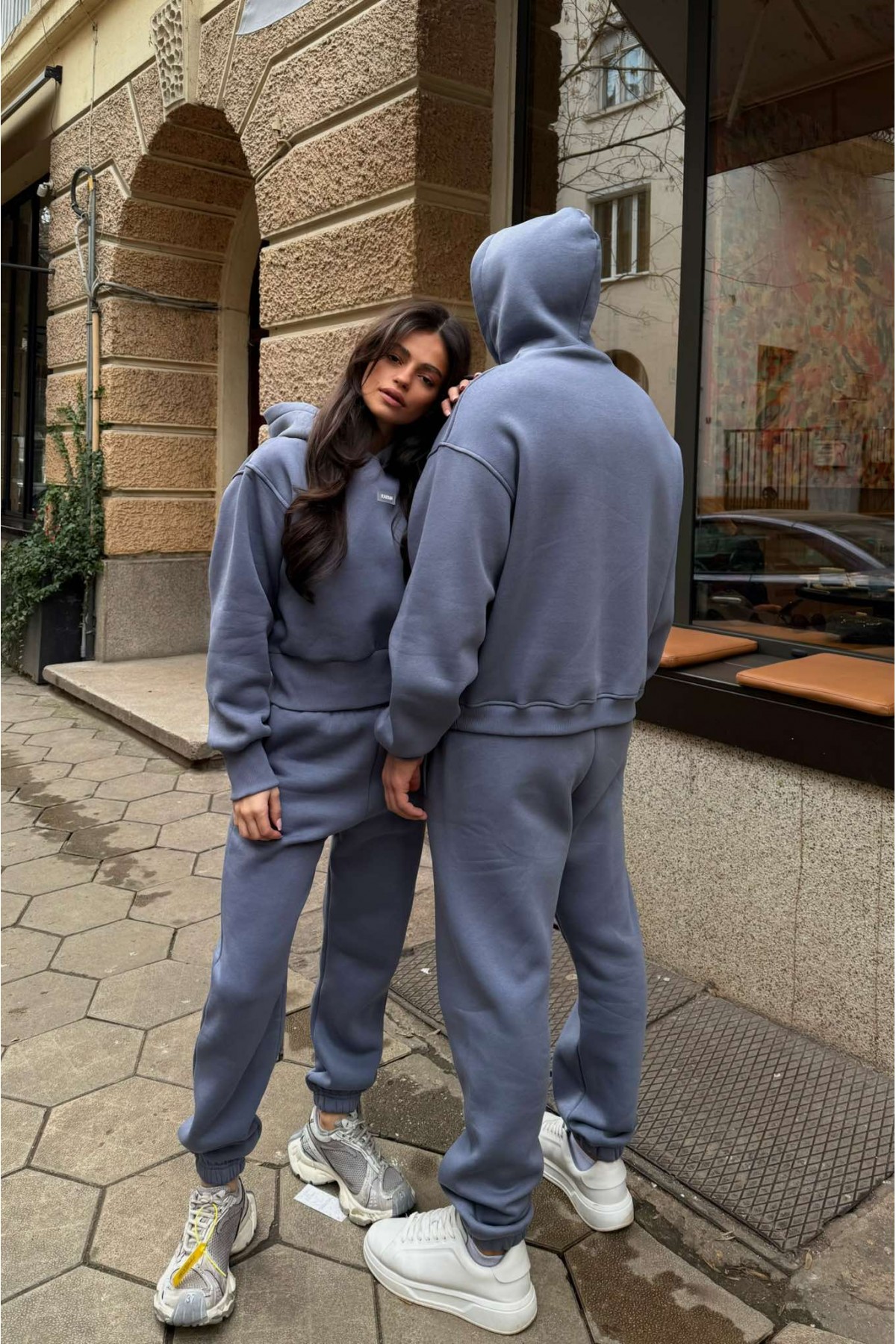 Мъжки ватиран сет Relaxed Fit / Misty Grey