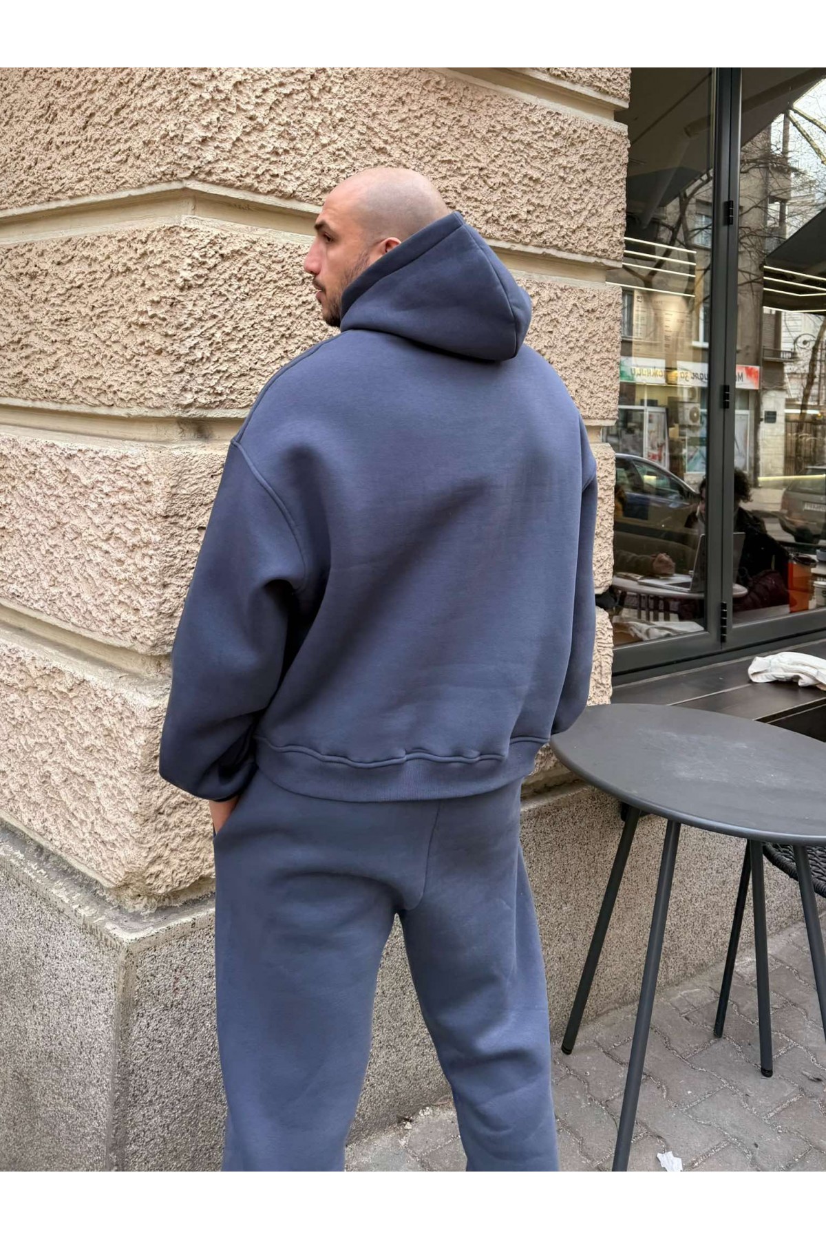 Мъжки ватиран сет Relaxed Fit / Dark Graphite