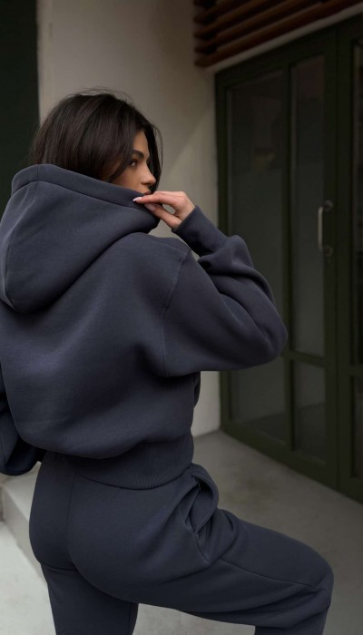 Дамски ватиран сет Relaxed Fit / Dark Graphite Дамски ватиран сет Relaxed Fit / Dark Graphite