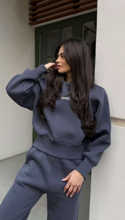 Дамски ватиран сет Relaxed Fit / Dark Graphite Дамски ватиран сет Relaxed Fit / Dark Graphite