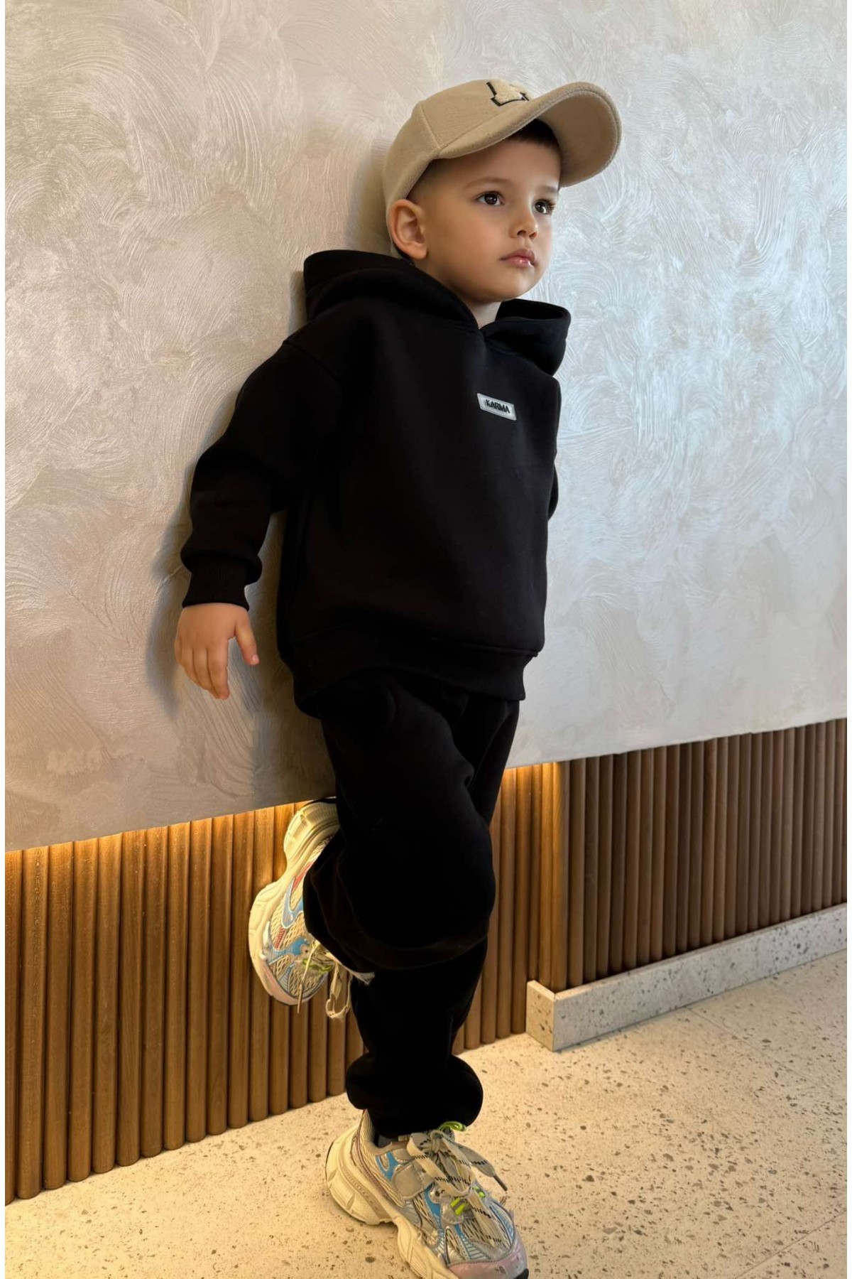 Детски ватиран сет Relaxed Fit / Black