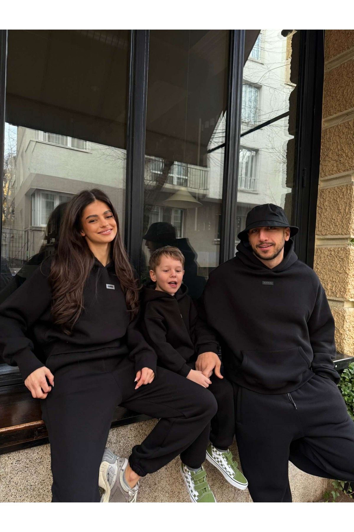 Дамски ватиран сет Relaxed Fit / Black 