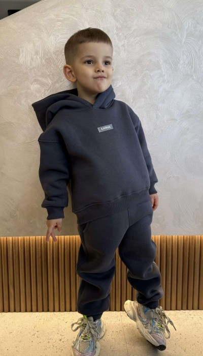 Детски ватиран сет Relaxed Fit / Dark Graphite Детски ватиран сет Relaxed Fit / Dark Graphite