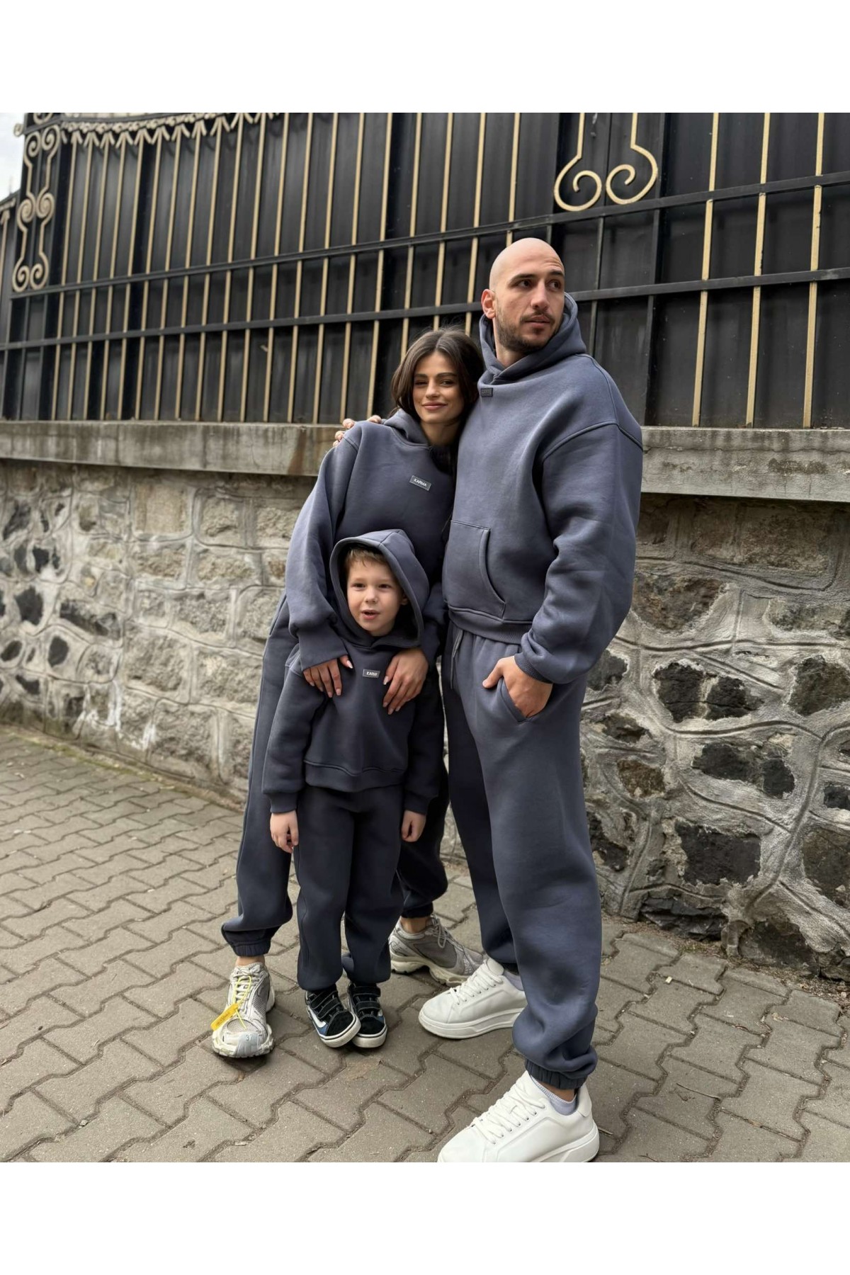 Дамски ватиран сет Relaxed Fit / Dark Graphite