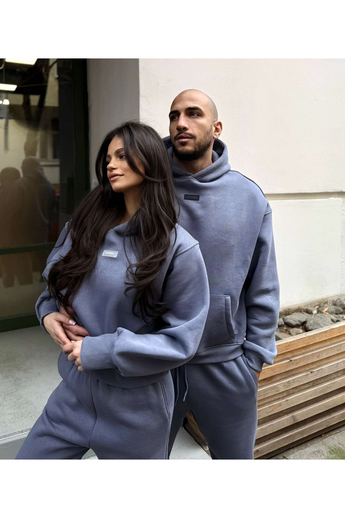 Дамски ватиран сет Relaxed Fit / Misty Grey