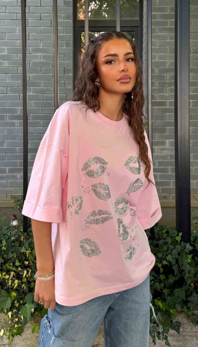 T-shirt Kiss Kiss / Fairytail pinky