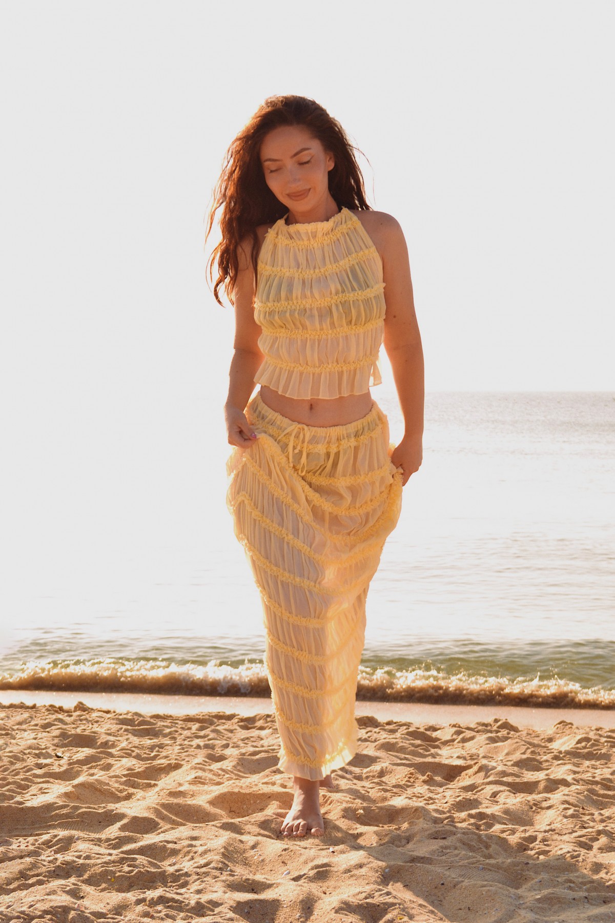 Плажен сет Just a mermaid girl / Pastel yellow