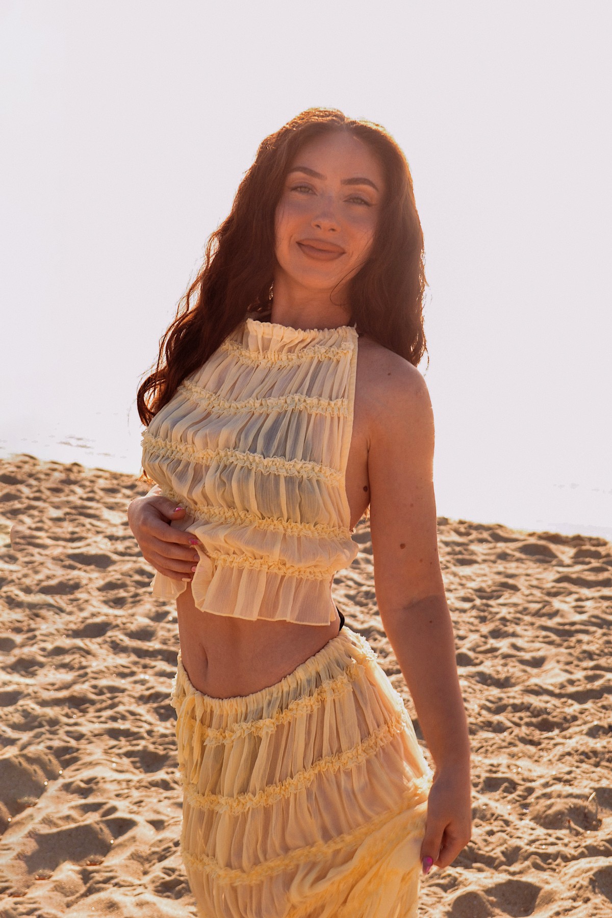Плажен сет Just a mermaid girl / Pastel yellow