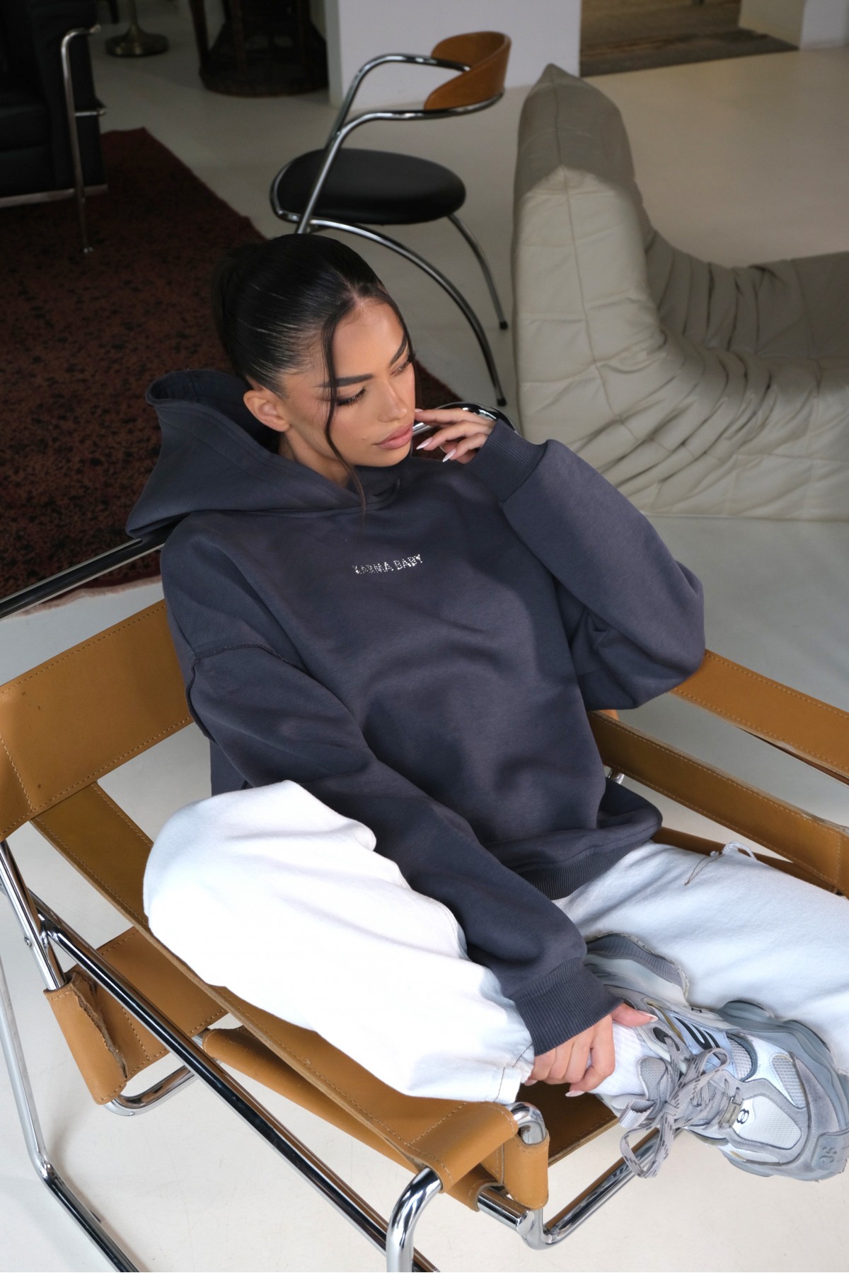 Hoodie NO BAD VIBES / Smoked Pearl