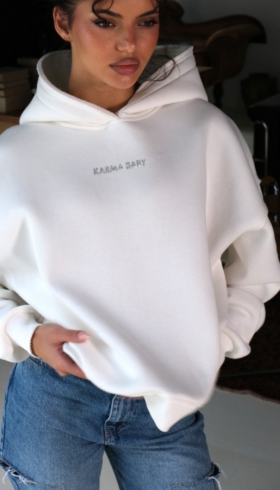 Hoodie NO BAD VIBES / White, white