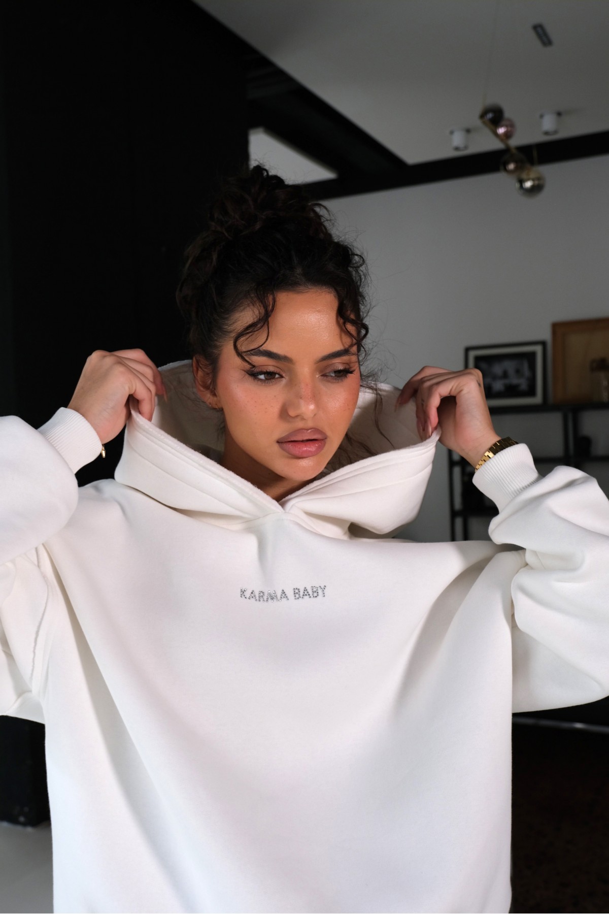 Hoodie NO BAD VIBES / White, white