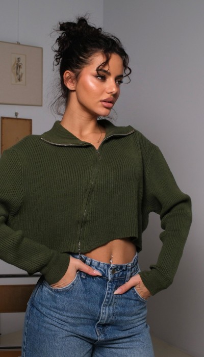 Пуловер Stay Cozy / Moss Green Пуловер Stay Cozy / Moss Green