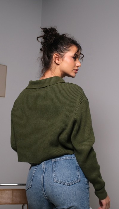 Пуловер Stay Cozy / Moss Green Пуловер Stay Cozy / Moss Green