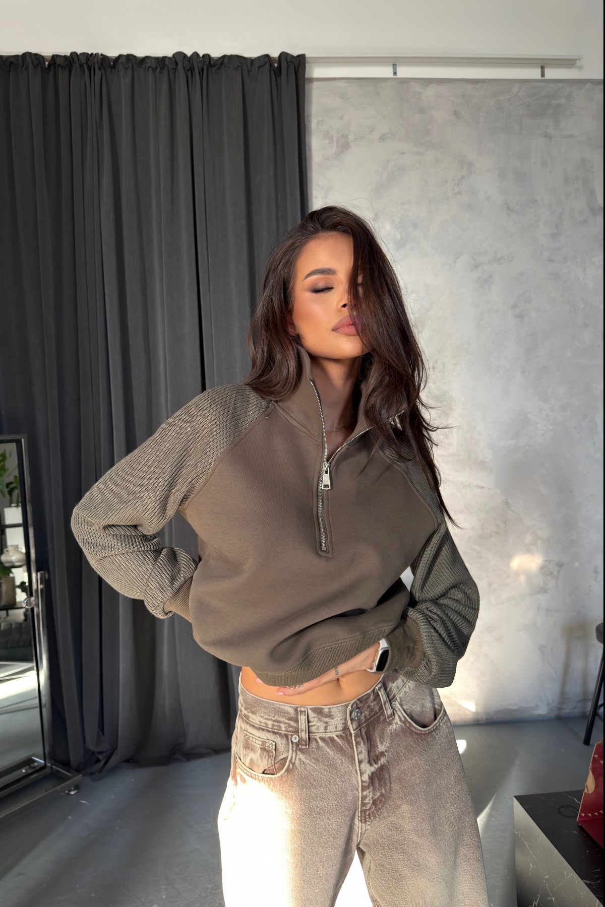 Суитшърт All I Need / Olive Dust