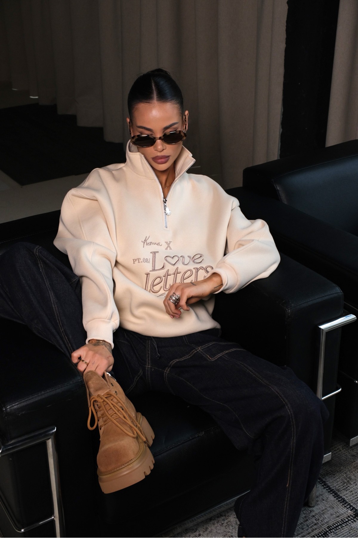 Hoodie LOVE LETTERS / Butter