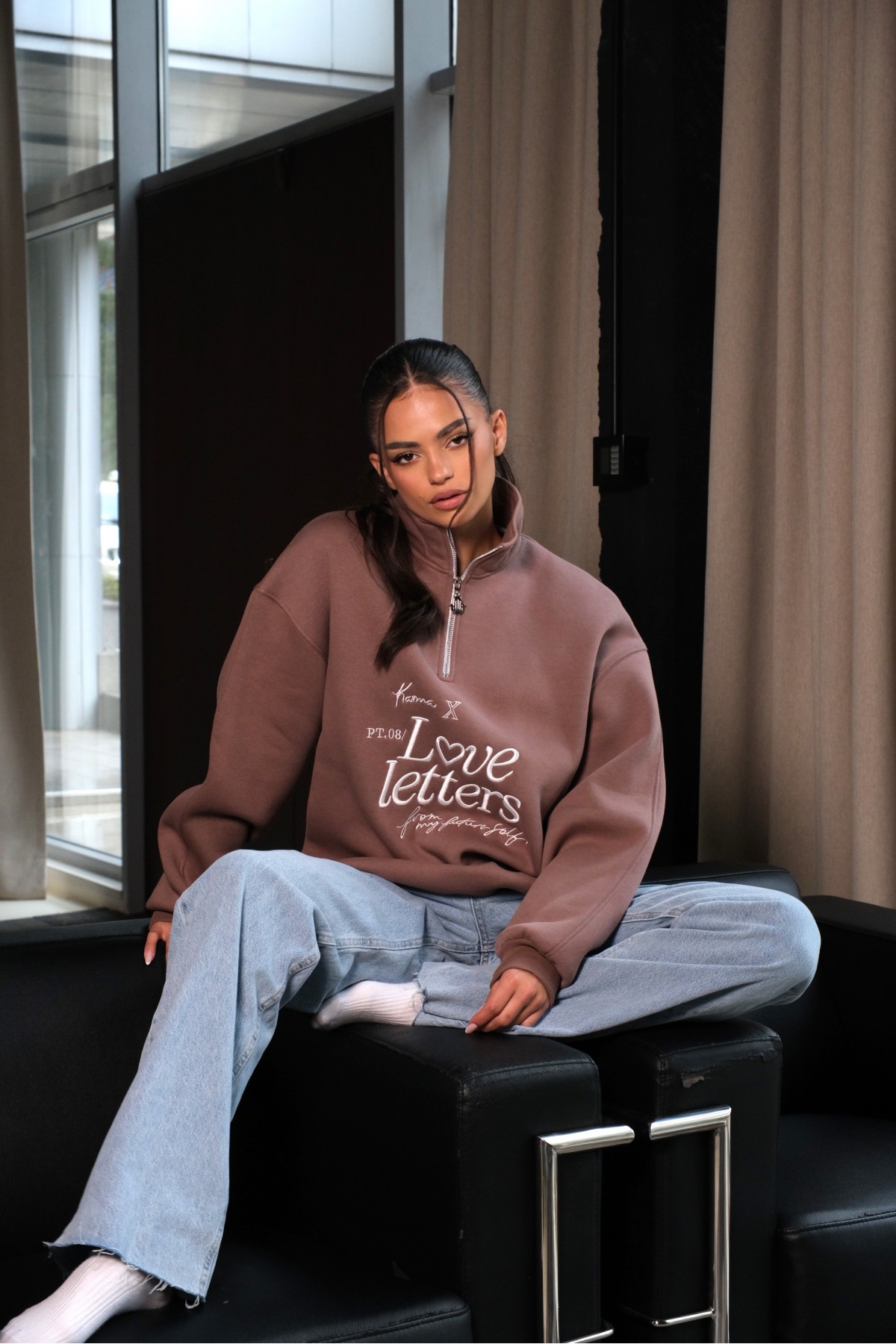 Hoodie LOVE LETTERS / Cocoa