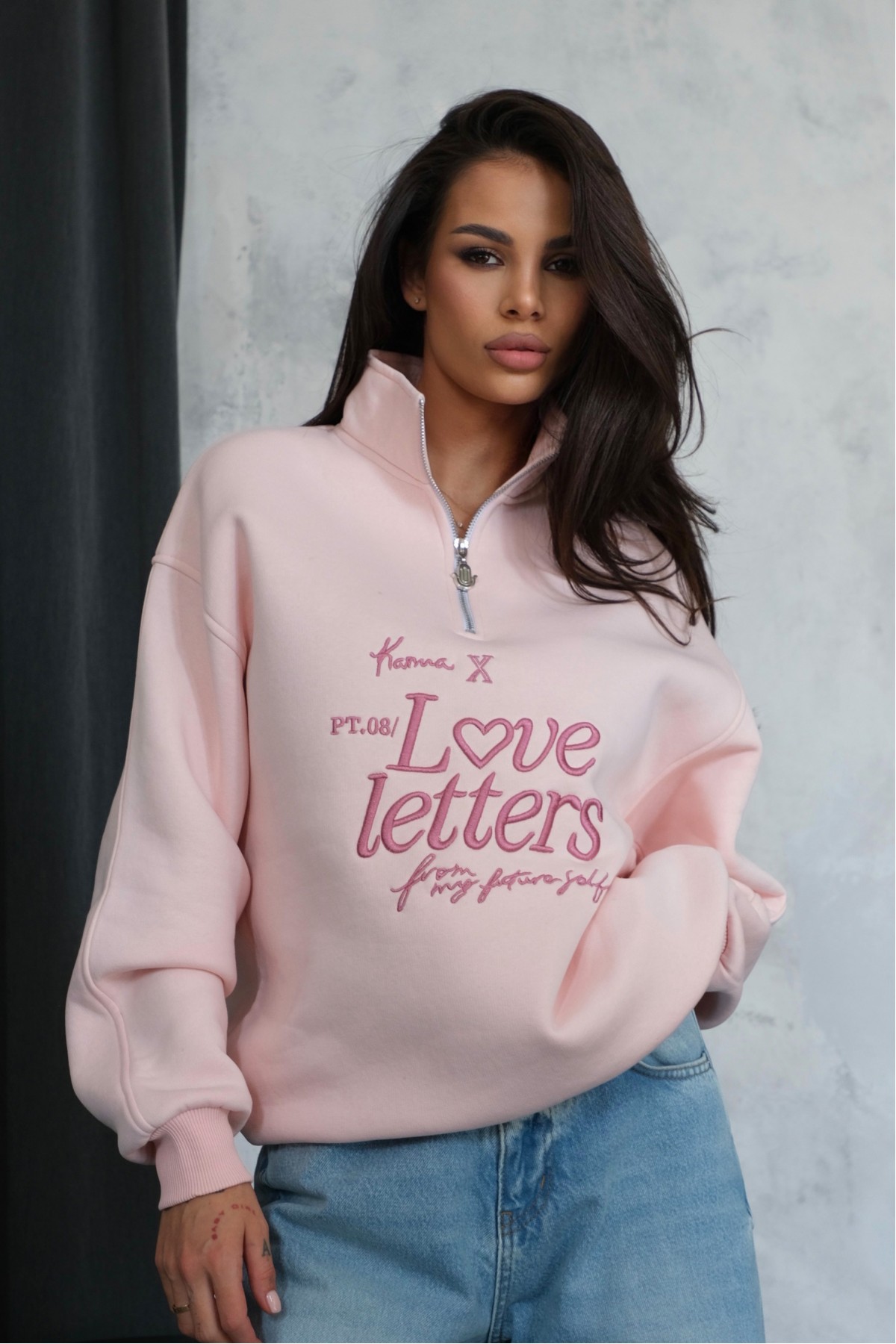 Hoodie LOVE LETTERS / Pink Powder
