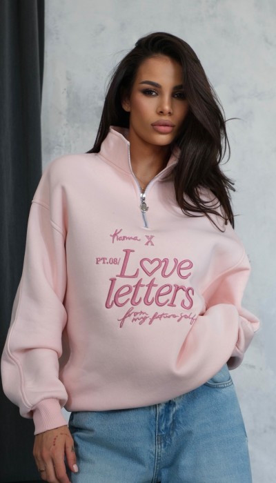 Hoodie LOVE LETTERS / Pink Powder