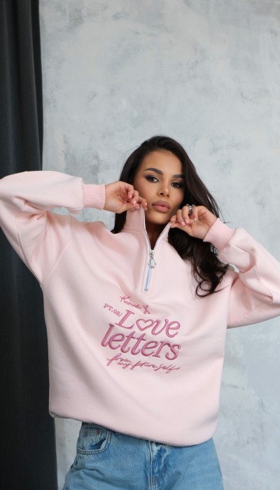 Hoodie LOVE LETTERS / Pink Powder