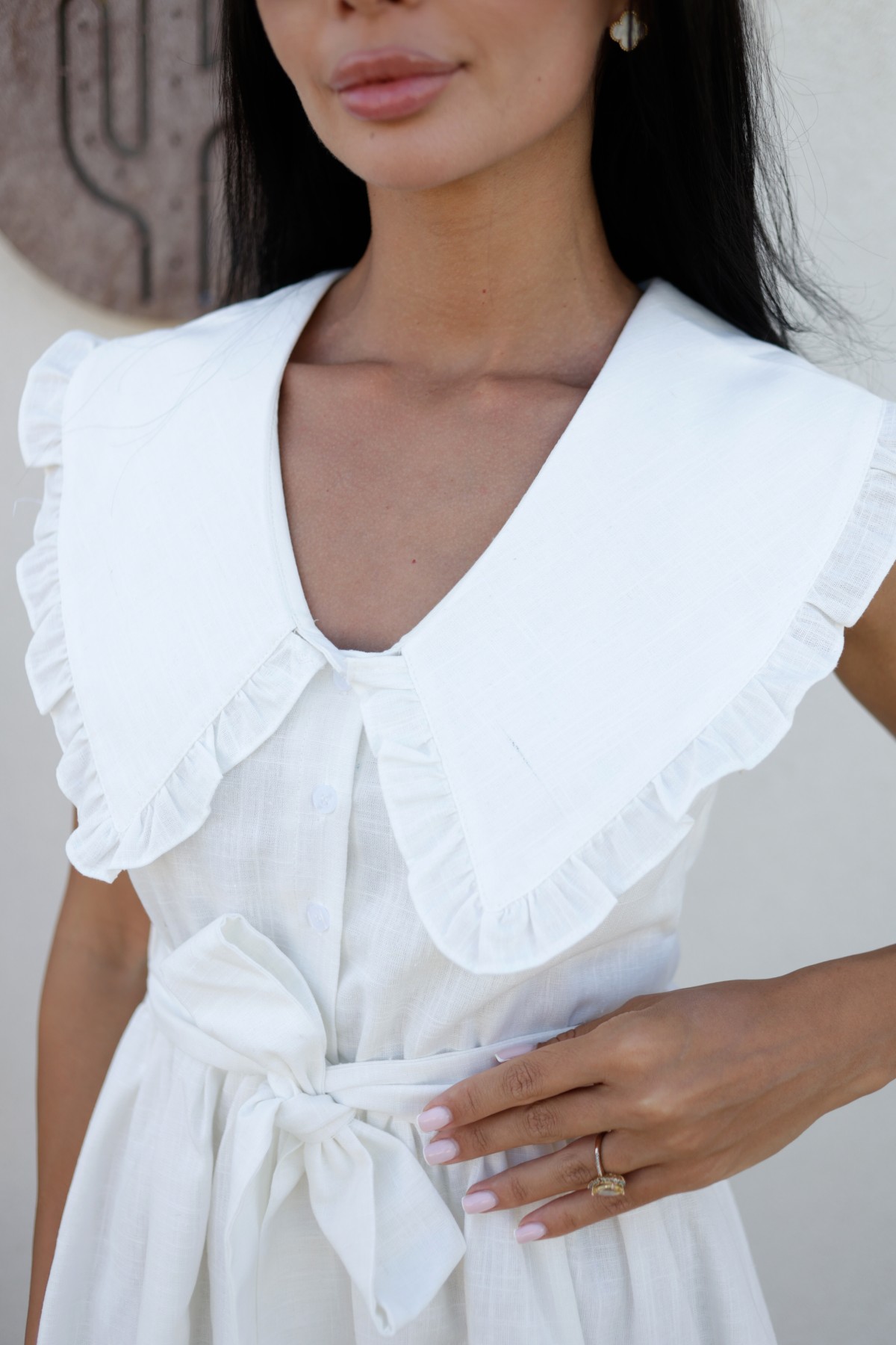 Рокля La La Linen / White