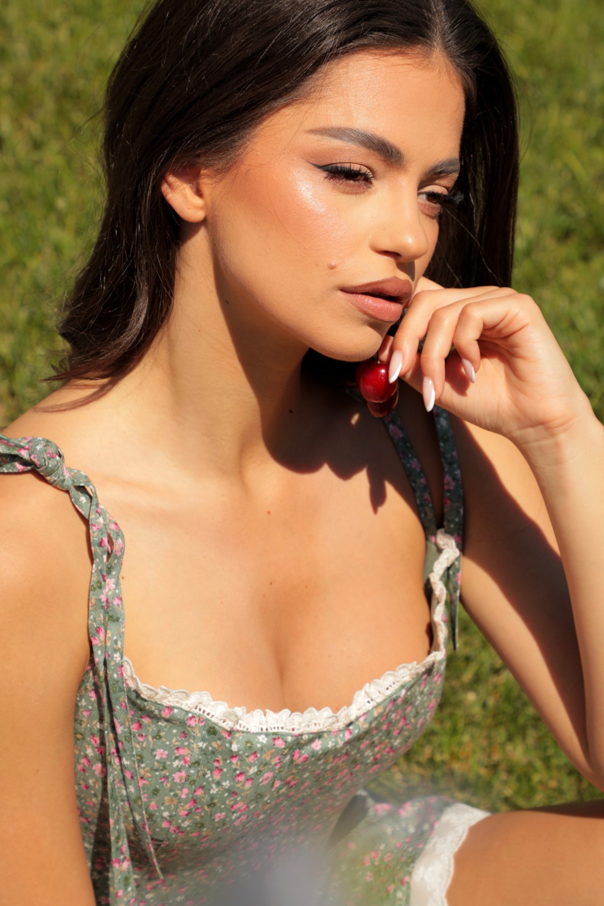 Лятна Рокля Your Dream Summer Dress / Green на Цветя с Дантела